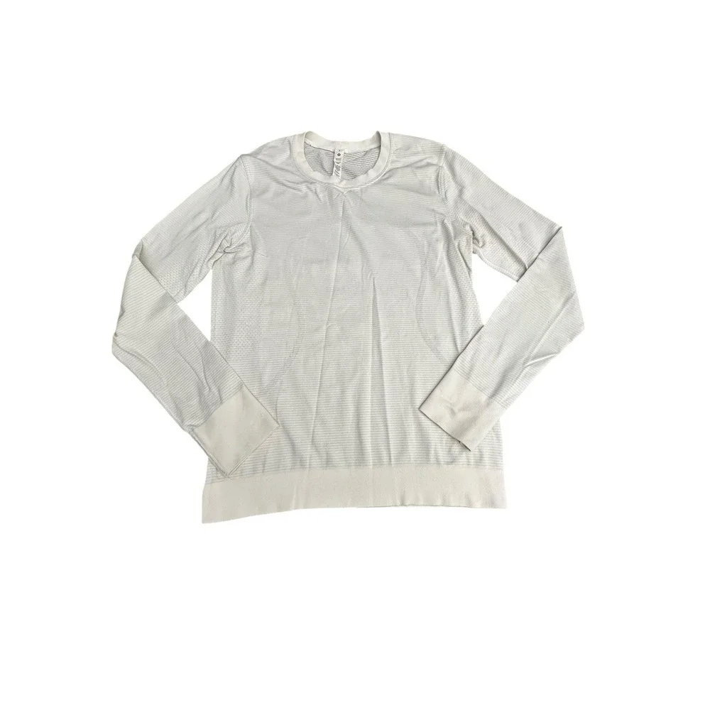 Lululemon‎ Swiftly Womens Size 4 White Top Tech Long Sleeve Activewear #FF1-5
